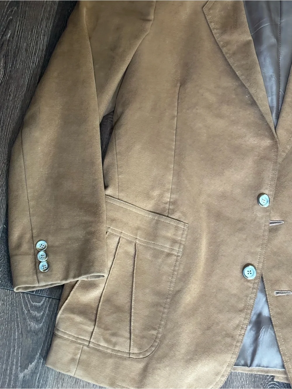 Vintage Maxwell’s Clothiers Suede Sport Coat Blazer Jacket Hand Tailored Brown